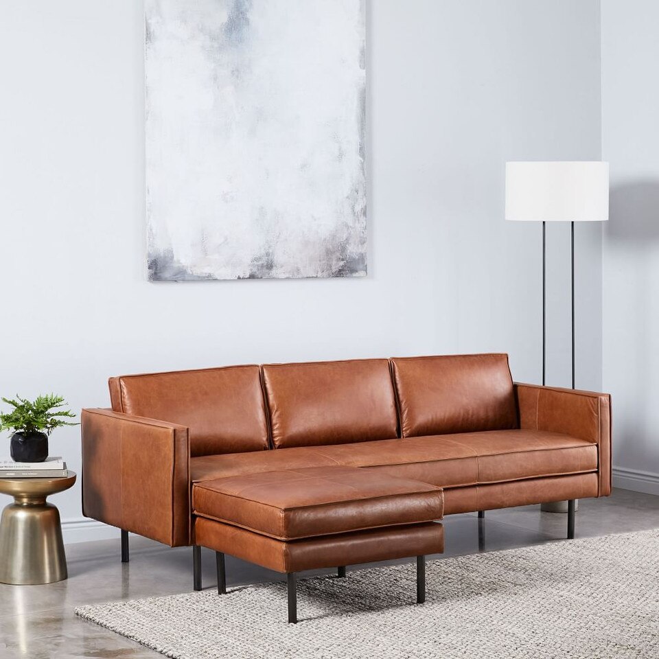 Axel Leather Reversible Modular Sofa (226 cm) West Elm UK